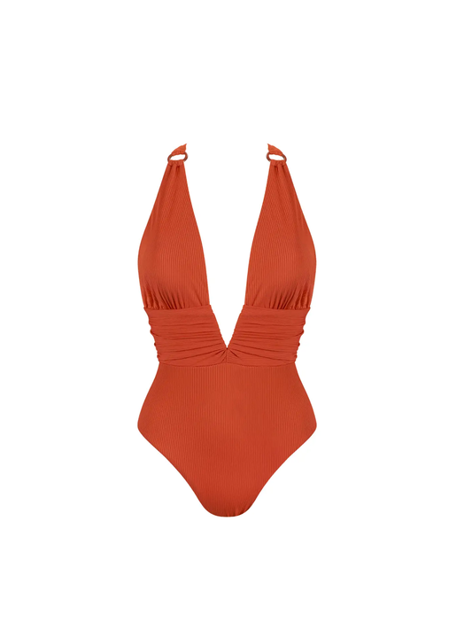 Ribbed Plunge One-Piece