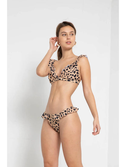 Ruffled Cheeky String Bikini