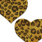 Gold Glitter Cheetah Heart Nipple Pasties