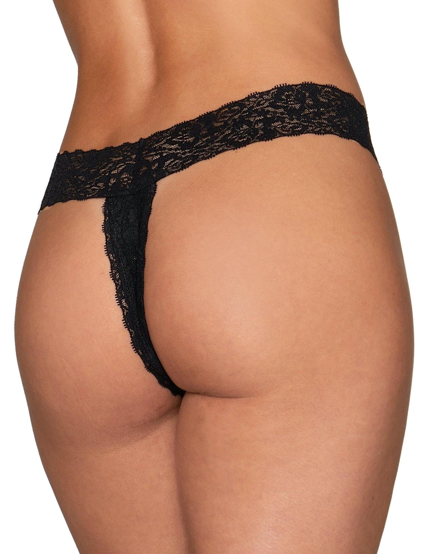 Stretch Lace Open Crotch Thong