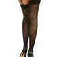 Sheer Thigh High Stockings with Knitted Plaid Design