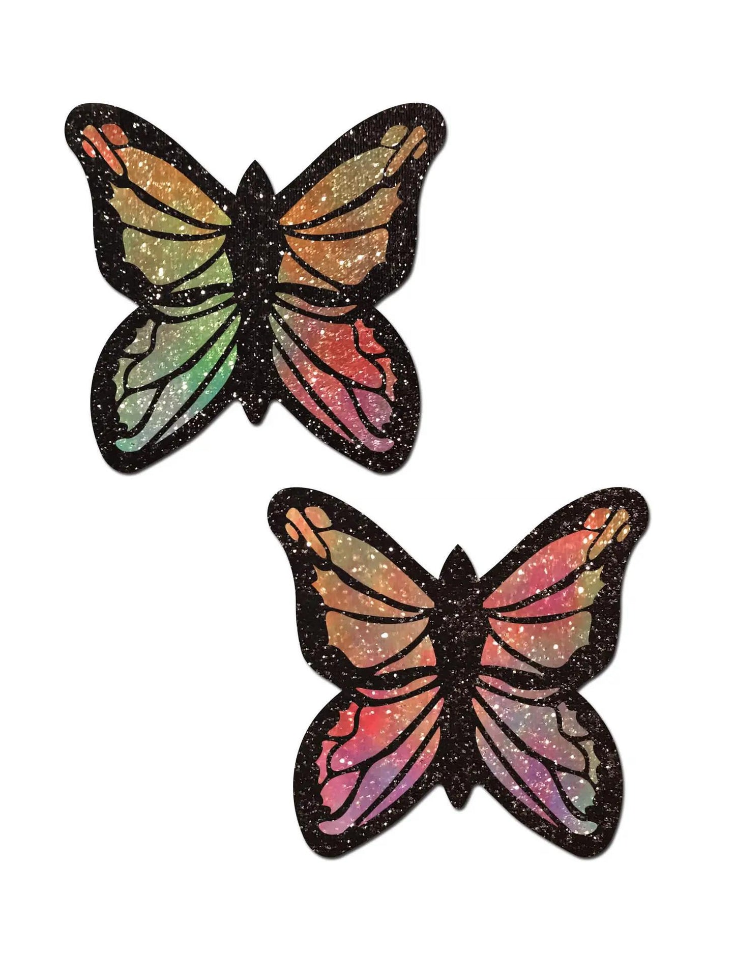 Glitter Rainbow Monarch Butterfly Nipple Pasties